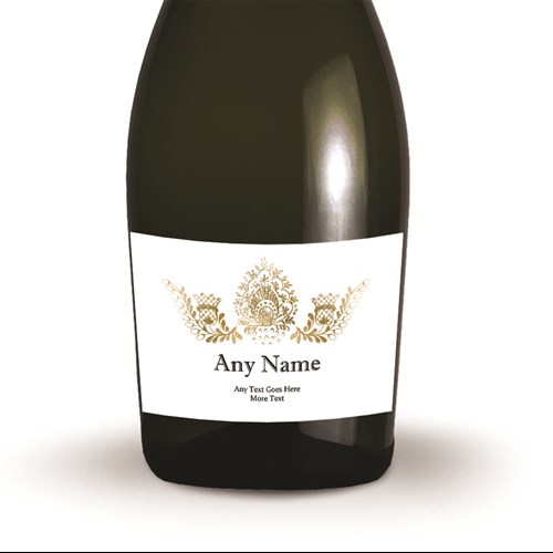Personalised Prosecco - Gold Ornate Label - Perfect Gift